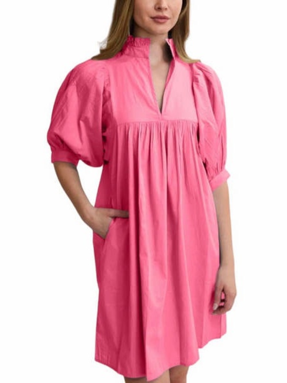 Never a Wallflower Pink Puff-Sleeve Babydoll Dress Size XS